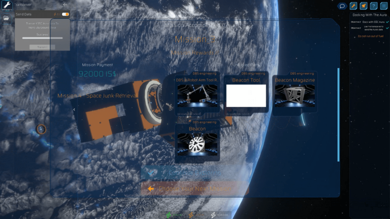 Screenshot from the OnOrbit game.